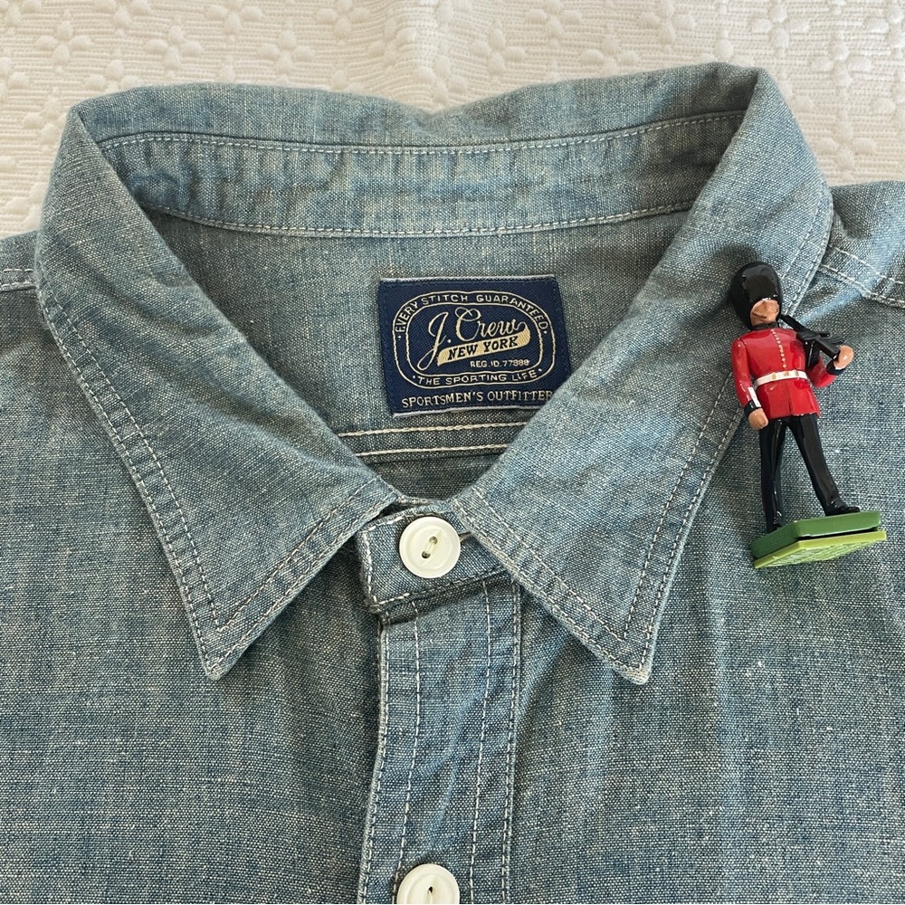 NWOT J.Crew Men's M Slim Fit Japanese Chambray Utility Shirt Retail $118